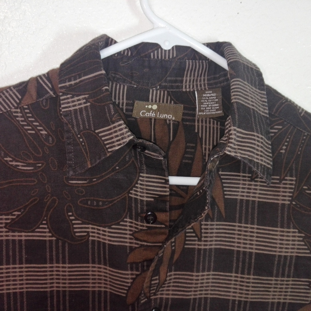 Cafe LunaHawaiian Floral Shirt M (F1.9) - Picture 1 of 8